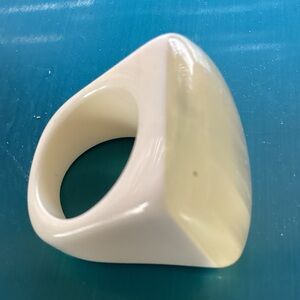 Cream Resin Modern Statement Ring for Women